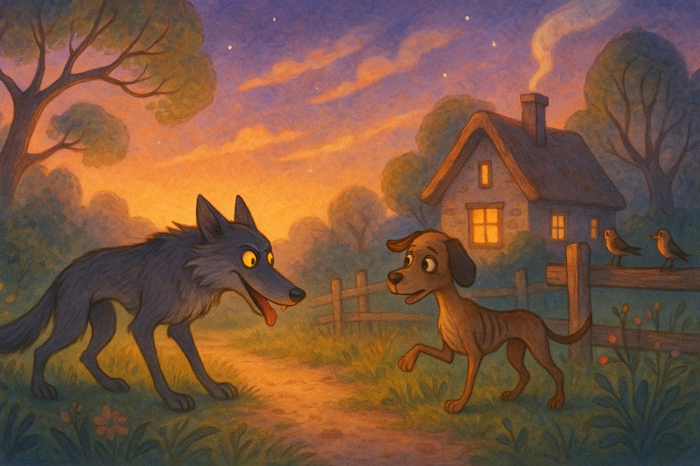 Serigala dan Anjing Kurus